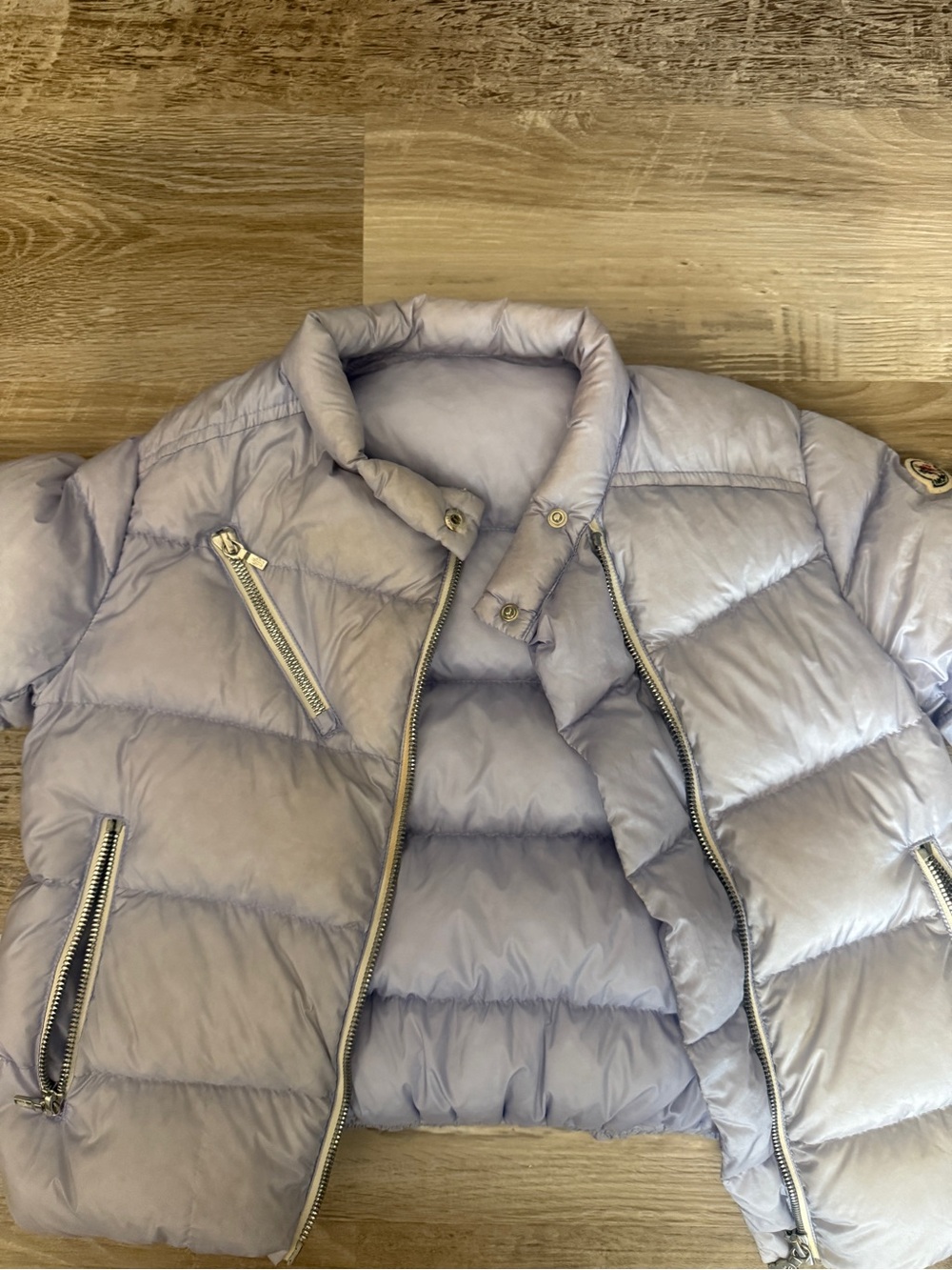 Moncler Lavender Quilted Puffer Jacket- Longue Satson size 6